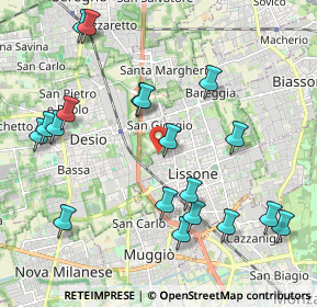 Mappa Via Mario Corino, 20035 Lissone MB, Italia (2.29684)