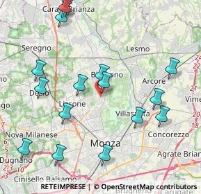 Mappa Via Giosuè Carducci, 20854 Vedano al Lambro MB, Italia (4.61125)