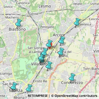 Mappa Via Leonardo da Vinci, 20856 Villasanta MB, Italia (2.18077)
