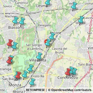 Mappa Via Leonardo da Vinci, 20856 Villasanta MB, Italia (3.2175)