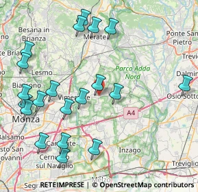 Mappa Via Amilcare Ponchielli, 20882 Bellusco MB, Italia (9.6355)