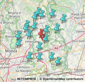 Mappa 20882 Bellusco MB, Italia (6.8615)