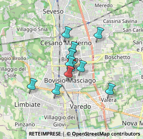 Mappa Via Pio XI, 20813 Bovisio-Masciago MB, Italia (1.20545)