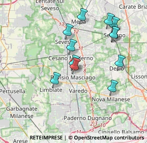 Mappa Via Pio XI, 20813 Bovisio-Masciago MB, Italia (3.67083)