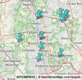 Mappa Via Pio XI, 20813 Bovisio-Masciago MB, Italia (4.14091)