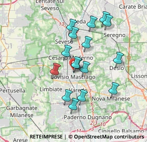 Mappa Via Pio XI, 20813 Bovisio-Masciago MB, Italia (3.195)