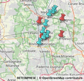 Mappa Via Pio XI, 20813 Bovisio-Masciago MB, Italia (2.5925)