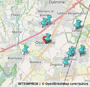 Mappa Via Venticinque Aprile, 24046 Osio Sotto BG, Italia (2.07667)