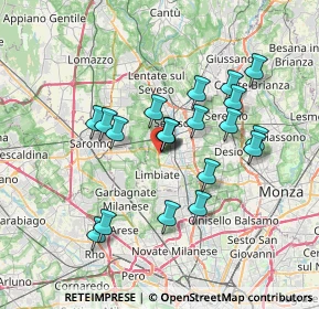 Mappa Via Monte Sabotino, 20812 Limbiate MB, Italia (6.1435)