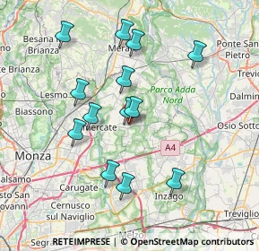 Mappa Via Giuseppe Verdi, 20882 Bellusco MB, Italia (6.97154)