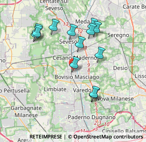 Mappa Via L. Cadorna, 20813 Bovisio-Masciago MB, Italia (3.68231)