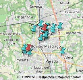 Mappa Via L. Cadorna, 20813 Bovisio-Masciago MB, Italia (1.0865)