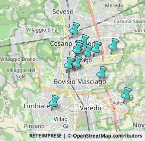 Mappa Via L. Cadorna, 20813 Bovisio-Masciago MB, Italia (1.36167)