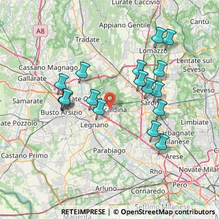 Mappa Via Bassetti, 20027 Rescaldina MI, Italia (7.40176)