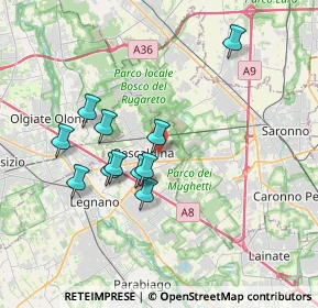 Mappa Via Bozzente, 20027 Rescaldina MI, Italia (3.20545)