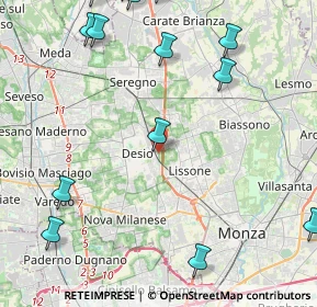 Mappa Via Bareggi Don Giacomo, 20033 Desio MB, Italia (6.22933)