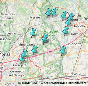 Mappa Strada Comunale per Busnago, 20874 Busnago MB, Italia (7.36923)