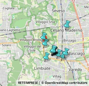 Mappa Via San Giovanni di Dio, 20812 Limbiate MB, Italia (1.40071)