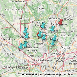 Mappa Via Monte Ortigara, 20812 Limbiate MB, Italia (6.13364)