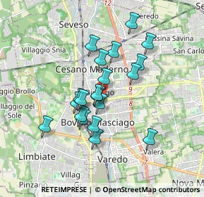 Mappa Via Galileo Ferraris, 20031 Cesano Maderno MB, Italia (1.433)