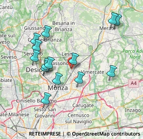 Mappa Villasanta, 20852 Villasanta MB, Italia (7.57429)