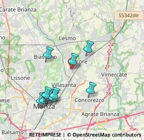 Mappa Villasanta, 20852 Villasanta MB, Italia (3.79364)