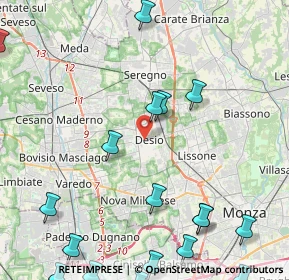 Mappa , 20832 Desio MB, Italia (6.21444)