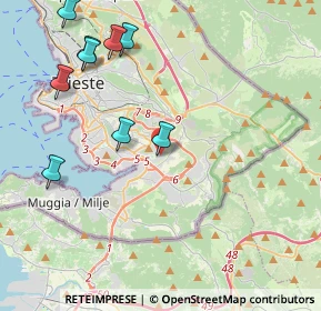 Mappa Via Rodolfo Donaggio, 34148 Trieste TS, Italia (5.47364)