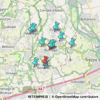 Mappa Piazza Roma, 20874 Busnago MB, Italia (1.36091)