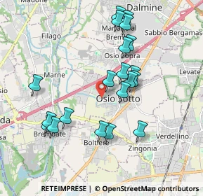 Mappa Via Gabriele Camozzi, 24046 Osio Sotto BG, Italia (1.8415)