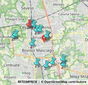 Mappa Largo Brughetti, 20813 Bovisio-Masciago MB, Italia (1.76333)