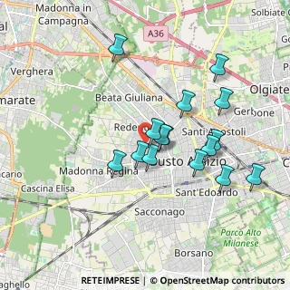Mappa Via Tolmezzo, 21052 Busto Arsizio VA, Italia (1.63867)