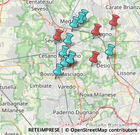 Mappa Via E. Fermi, 20813 Bovisio-Masciago MB, Italia (2.85357)