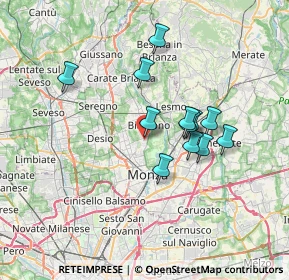 Mappa Via V. Alfieri, 20854 Vedano al Lambro MB, Italia (5.74667)