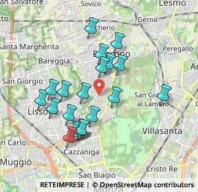 Mappa Via V. Alfieri, 20854 Vedano al Lambro MB, Italia (1.652)