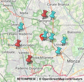 Mappa Via Erminio Rovagnati, 20832 Desio MB, Italia (3.72455)