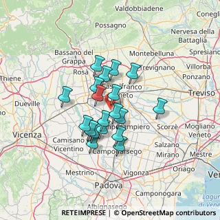 Mappa CAP, 35018 San Martino di Lupari PD, Italia (9.9015)