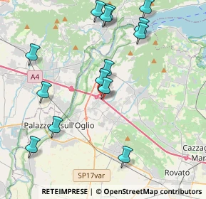 Mappa A4 Torino - Trieste, 25036 Palazzolo sull'Oglio BS, Italia (4.54714)