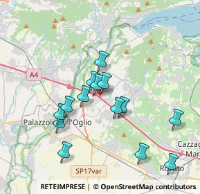 Mappa A4 Torino - Trieste, 25036 Palazzolo sull'Oglio BS, Italia (3.36929)