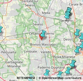 Mappa Via Alessandro Manzoni, 20813 Bovisio-Masciago MB, Italia (6.9445)