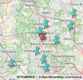 Mappa Via Alessandro Manzoni, 20813 Bovisio-Masciago MB, Italia (3.66818)