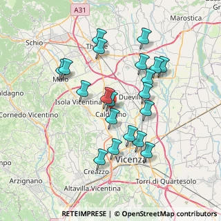 Mappa Via Pagello, 36030 Caldogno VI, Italia (6.8585)