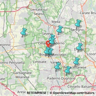 Mappa Via Piemonte, 20811 Cesano Maderno MB, Italia (3.64909)