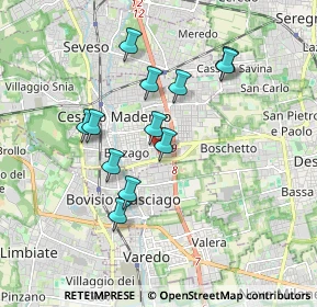 Mappa Via S. Domenico Savio, 20811 Cesano Maderno MB, Italia (1.5825)