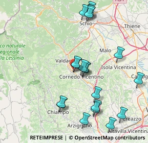 Mappa Via Giacomo Zanella, 36073 Cornedo Vicentino VI, Italia (8.577)