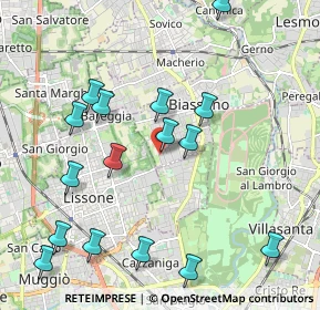 Mappa Via Emilia, 20853 Biassono MB, Italia (2.29)