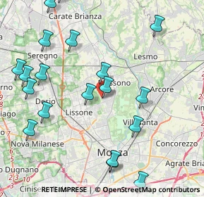 Mappa Via Emilia, 20853 Biassono MB, Italia (5.157)