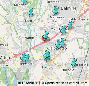 Mappa Via Daniele Manin, 24046 Osio Sotto BG, Italia (2.08846)