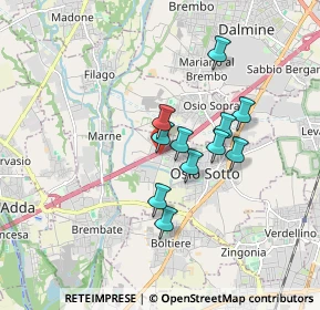 Mappa Via Daniele Manin, 24046 Osio Sotto BG, Italia (1.28818)