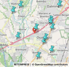 Mappa Via Daniele Manin, 24046 Osio Sotto BG, Italia (2.28417)